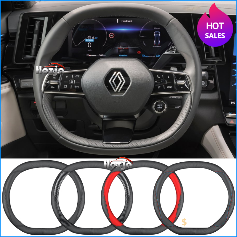 Tech Accessories Renault - Leather Car Steering Wheel Cover for