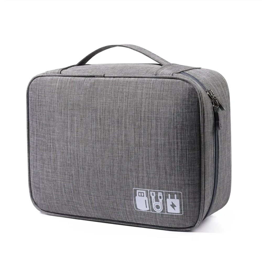 Tech Accessories Business - Portable Travel Electronics Cable Organizer Bag,