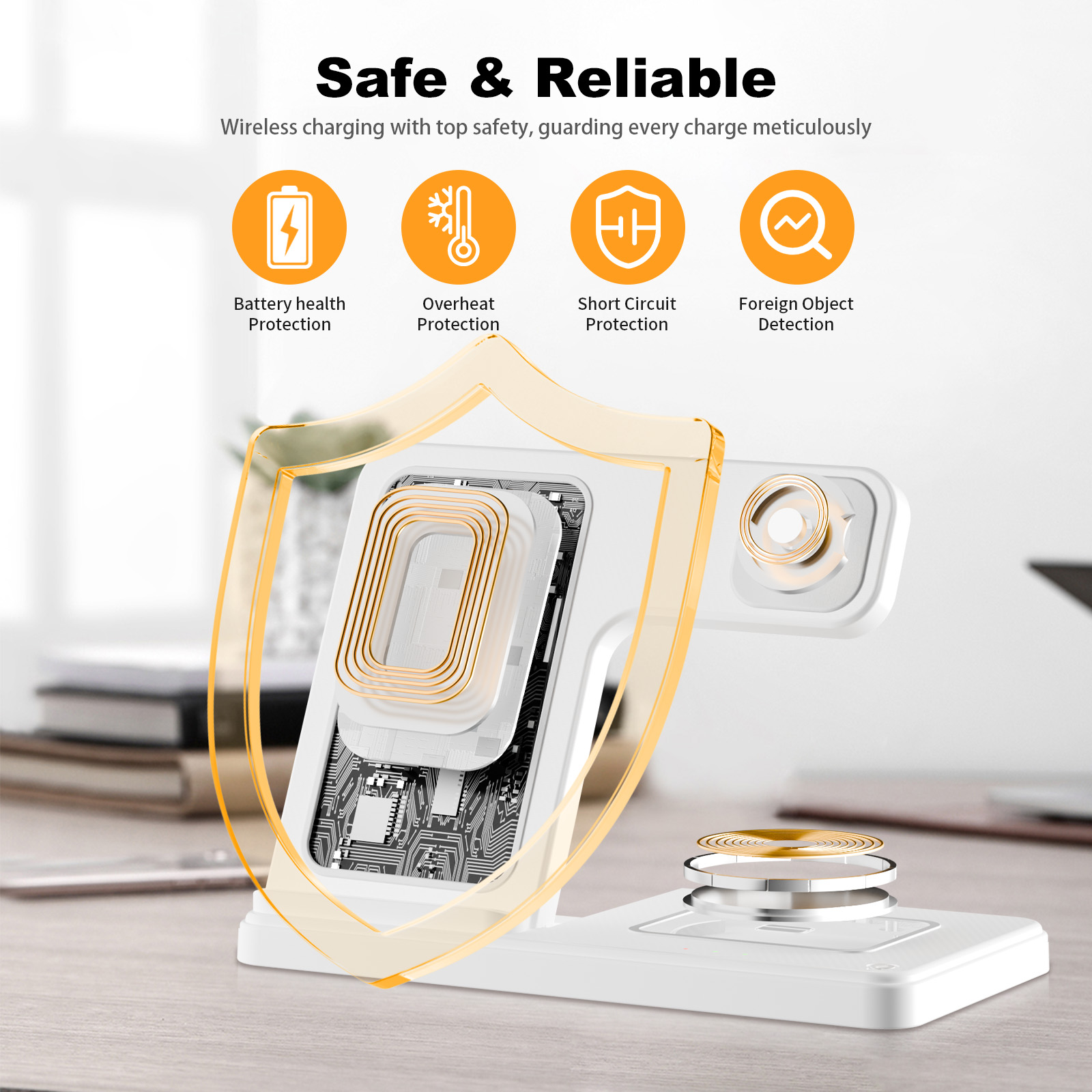 15W Magnetic Wireless Charger  - مراجعة Wireless Charger 3 In 1 وسعره