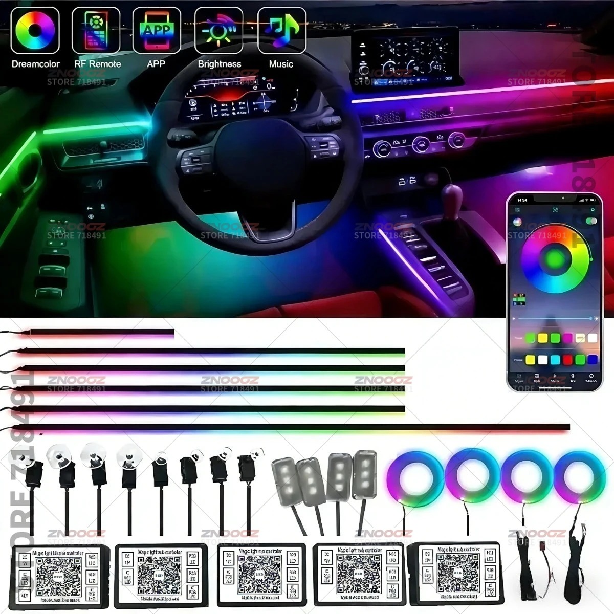 22in1 RGB Car Interior Acrylic - مراجعة Tech Accessories Renault وسعره