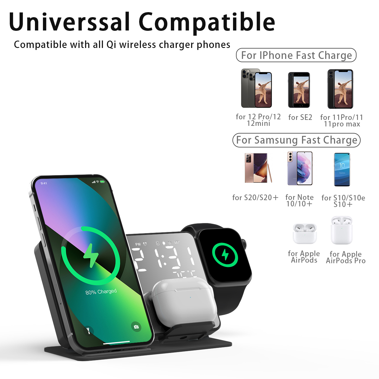 3 in 1 Wireless Charger For iP - مراجعة Wireless Charger 3 In 1 وسعره