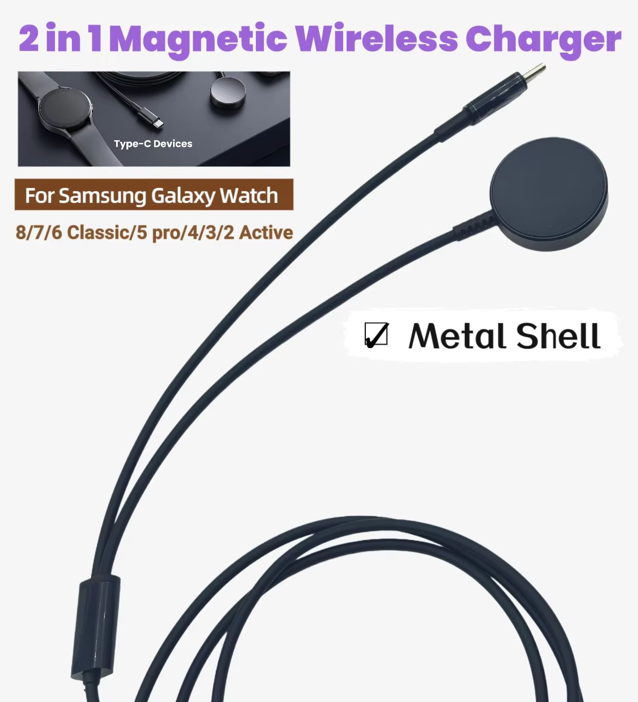 Type-C 2-in-1 Magnetic Wireles - مراجعة Wireless Charger 3 In 1 وسعره