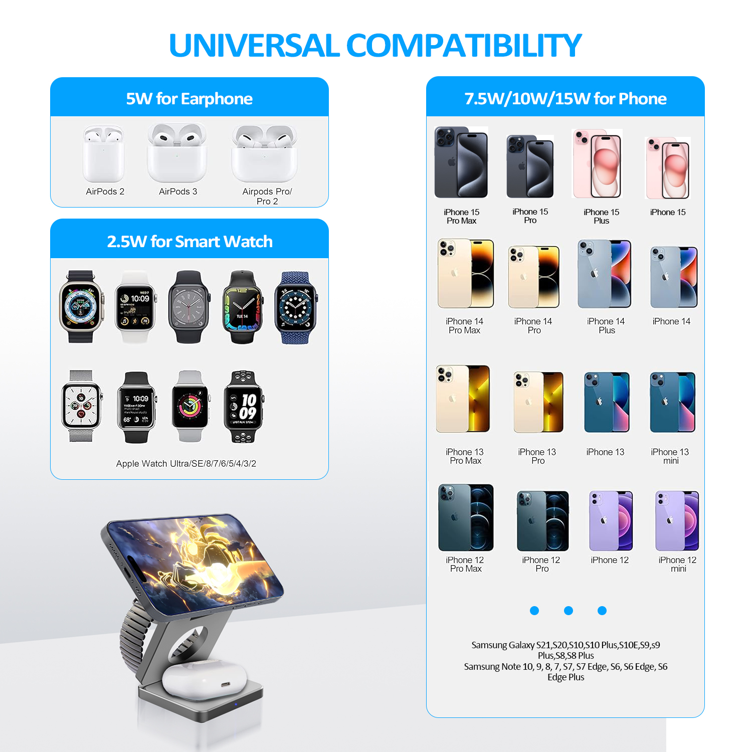 15W 3 in 1 Magnetic Wireless C - مراجعة Wireless Charger 3 In 1 وسعره