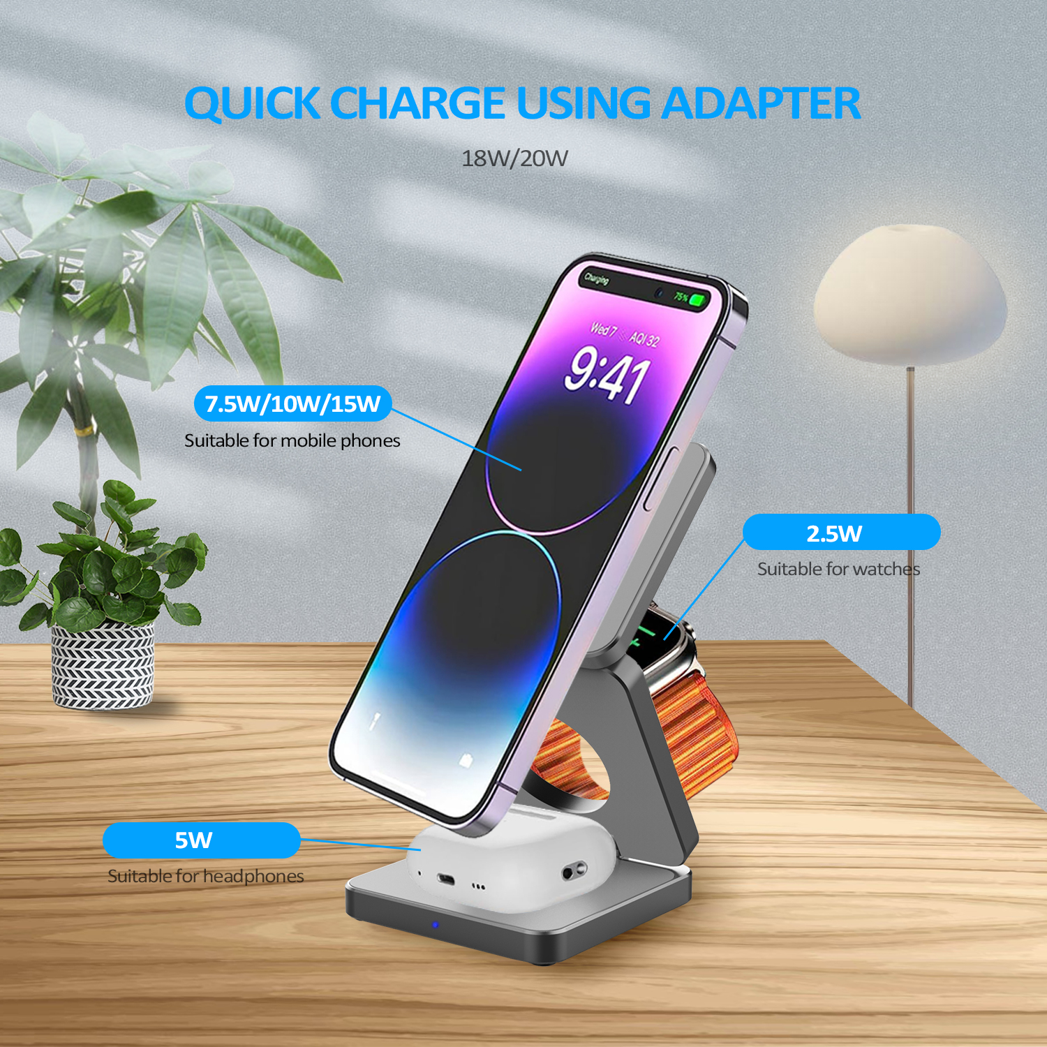 15W 3 in 1 Magnetic Wireless C - مراجعة Wireless Charger 3 In 1 وسعره
