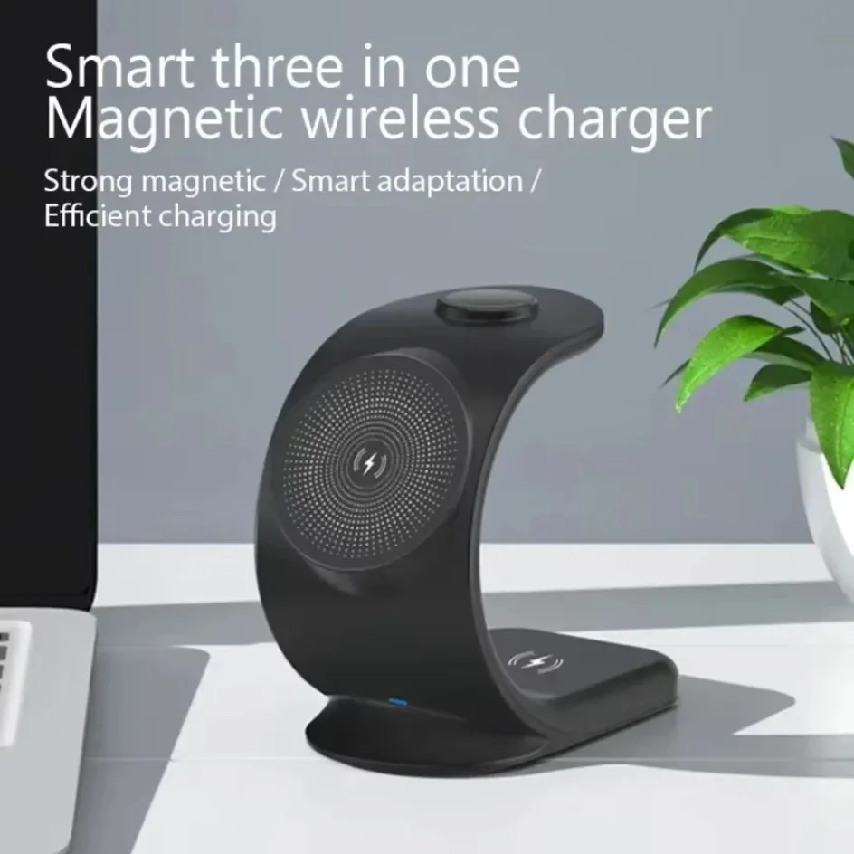 Magnetic Wireless Charger 3 in - مراجعة Wireless Charger 3 In 1 وسعره