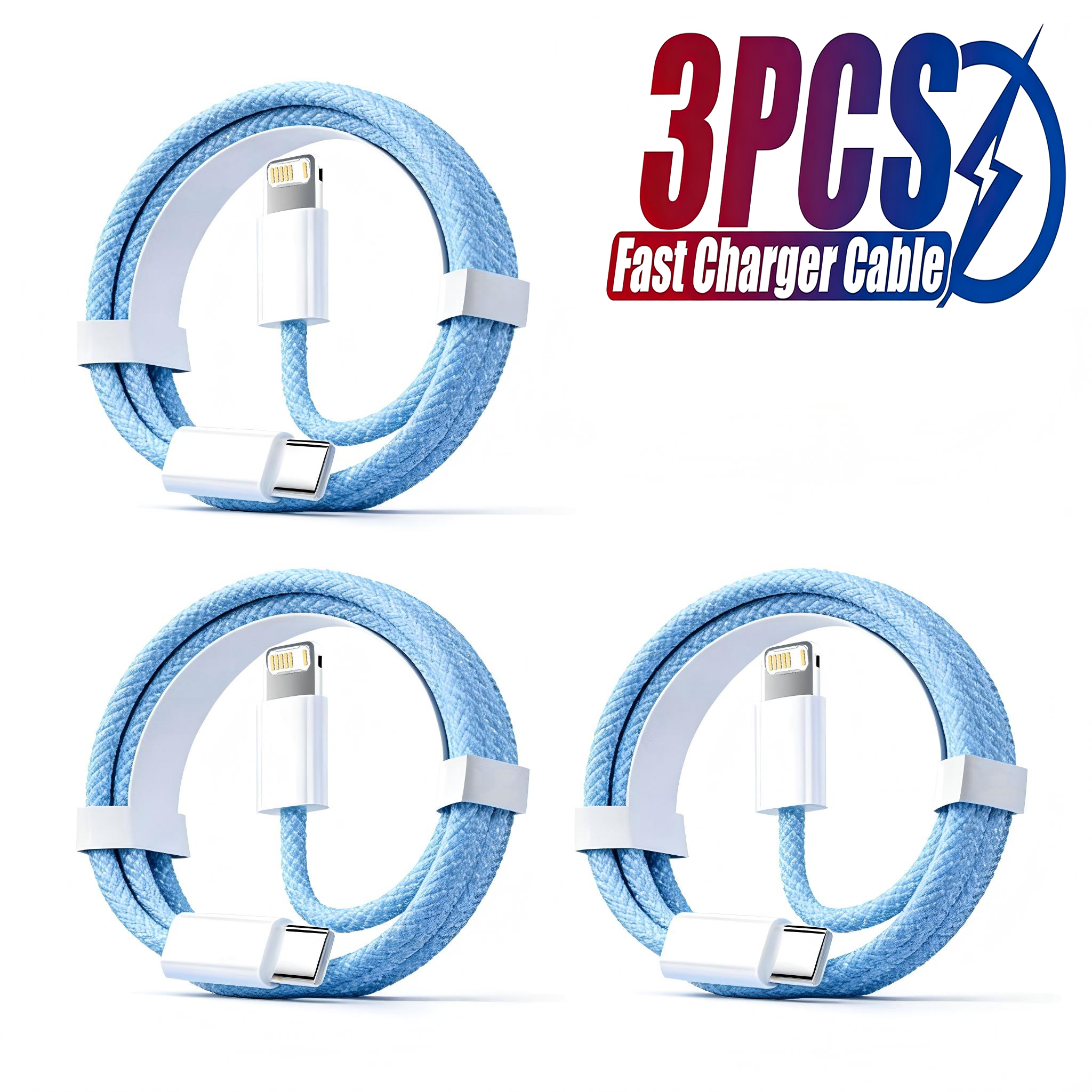 3PCS PD 30W USB Cable For iPho - مراجعة Tech Accessories Apple وسعره