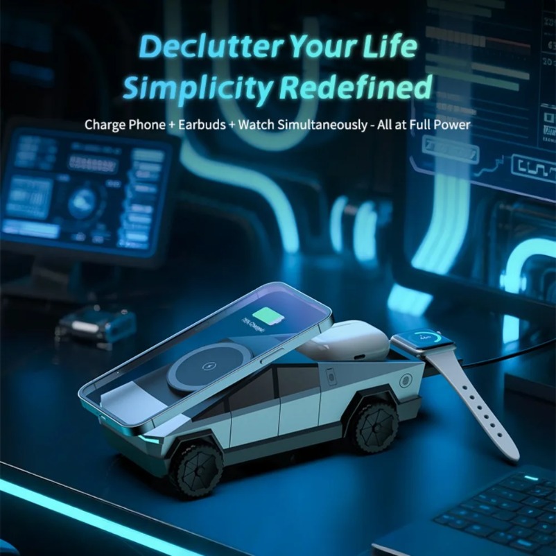 VIKEFON Desk Car Magnetic 3-in - مراجعة Wireless Charger 3 In 1 وسعره