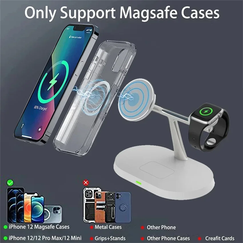 Magnetic Wireless Charger Stan - مراجعة Wireless Charger 3 In 1 وسعره