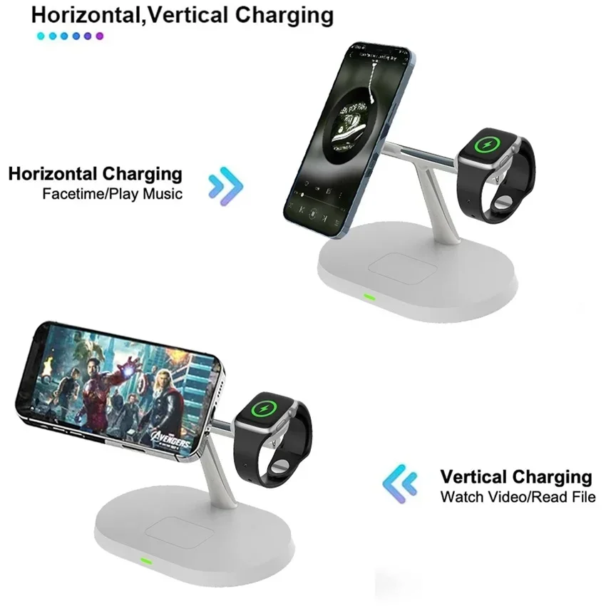 Magnetic Wireless Charger Stan - مراجعة Wireless Charger 3 In 1 وسعره