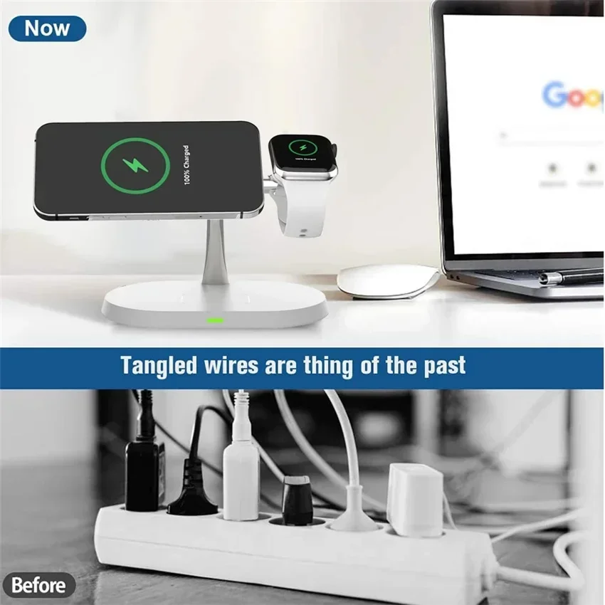Magnetic Wireless Charger Stan - مراجعة Wireless Charger 3 In 1 وسعره