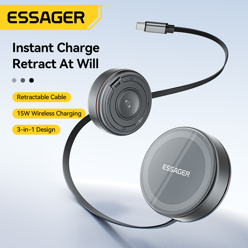 Essager 15W 3 in 1 Magnetic Wi - مراجعة Wireless Charger 3 In 1 وسعره