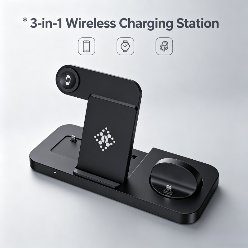 3 in 1 Wireless Charger Stand  - مراجعة Wireless Charger 3 In 1 وسعره