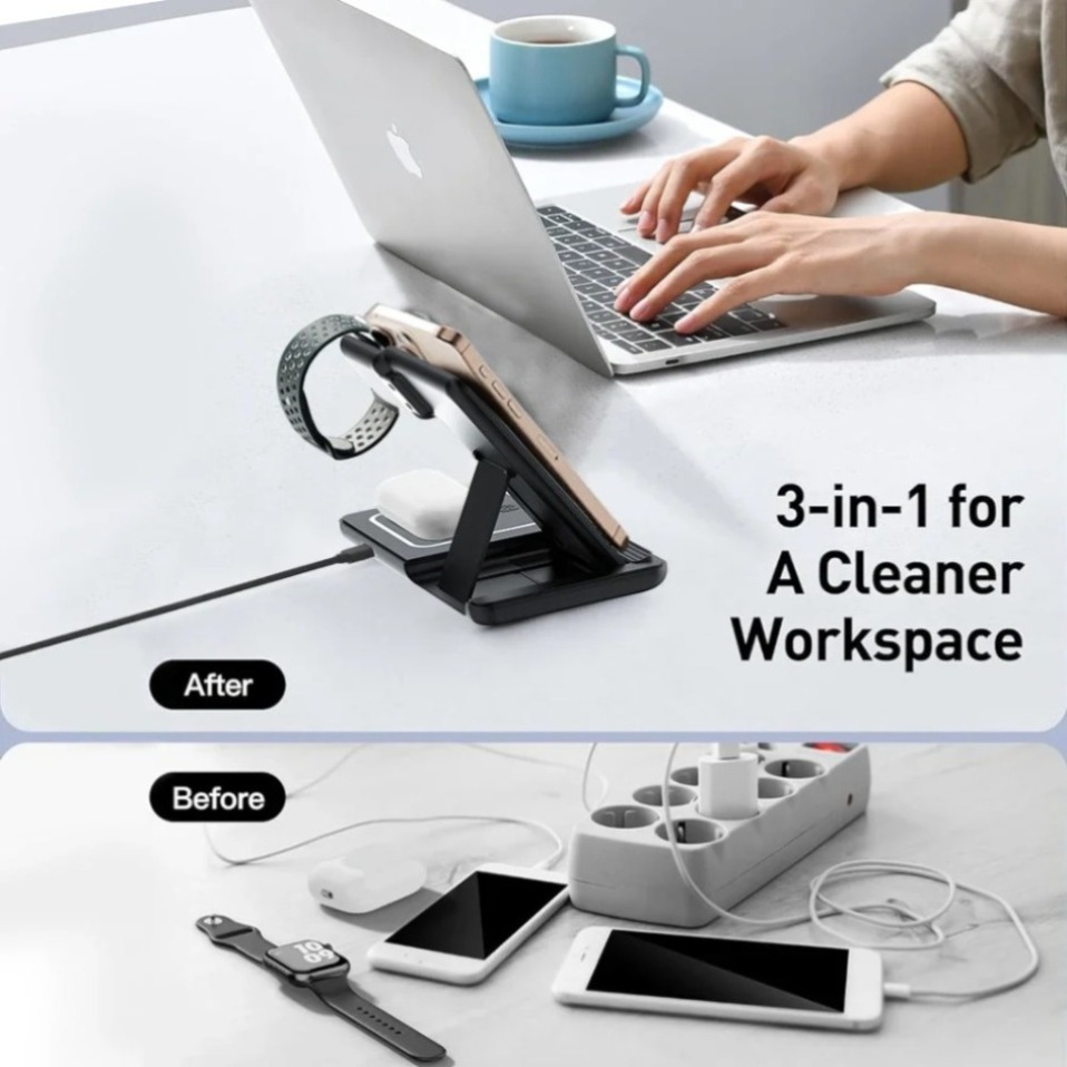 Night LED Light 3 In 1 Wireles - مراجعة Wireless Charger 3 In 1 وسعره