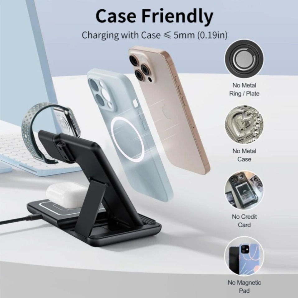 Night LED Light 3 In 1 Wireles - مراجعة Wireless Charger 3 In 1 وسعره