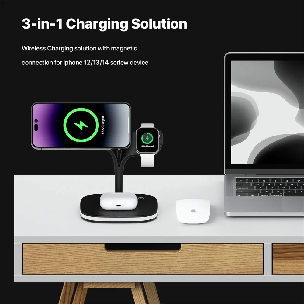 Magnetic 3 in 1 Wireless Charg - مراجعة Wireless Charger 3 In 1 وسعره