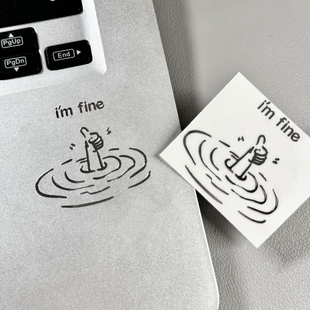 5/10Pcs I'M Fine, Funny, Sarca - مراجعة Tech Accessories For Laptop وسعره