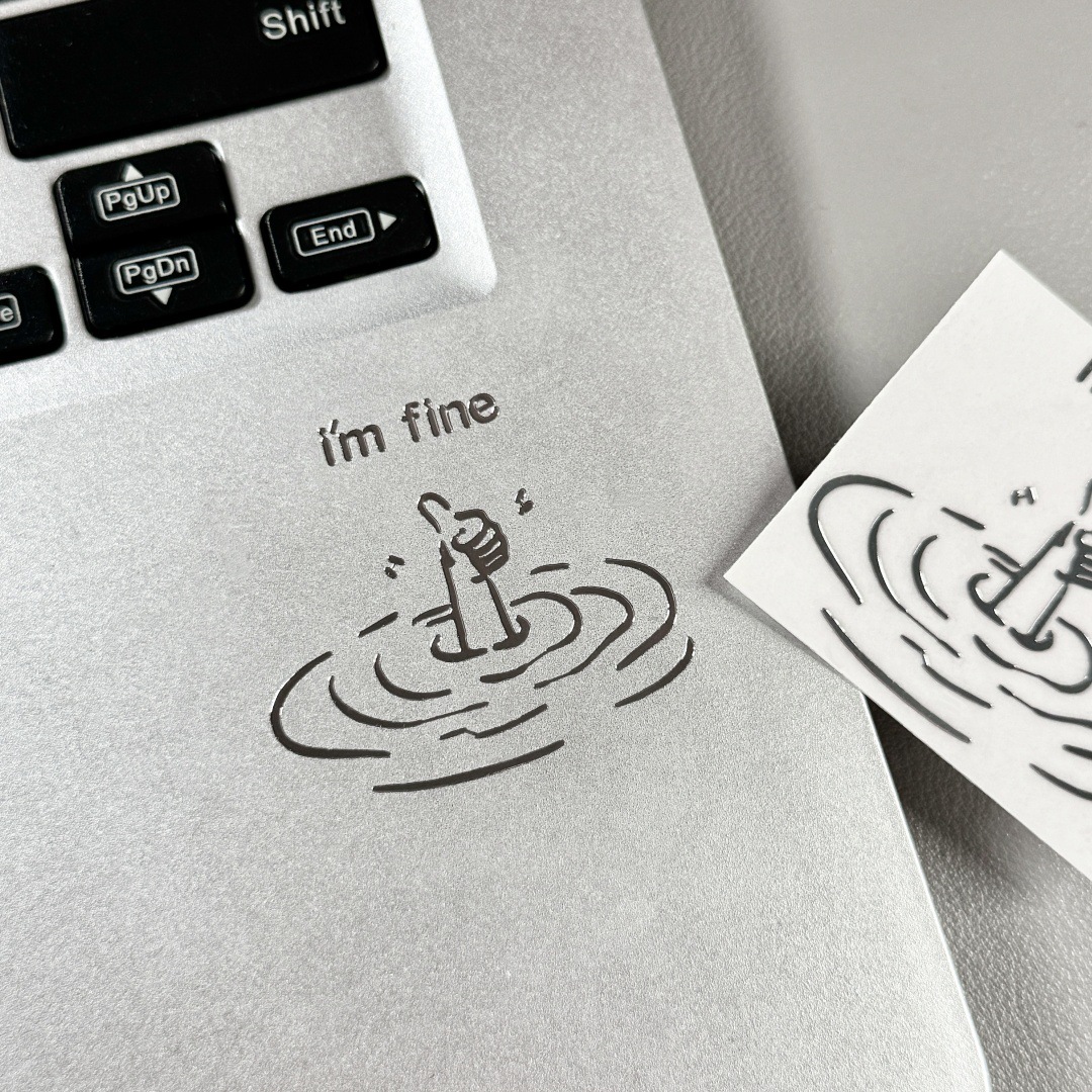 5/10Pcs I'M Fine, Funny, Sarca - مراجعة Tech Accessories For Laptop وسعره
